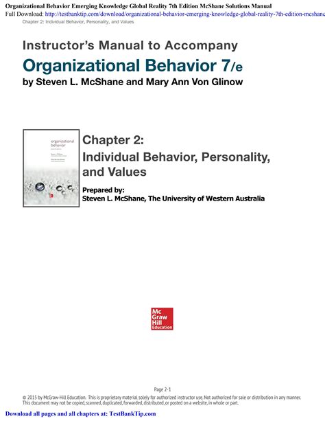 Organizational Behavior By Mcshane 7th Edition Ebook Doc